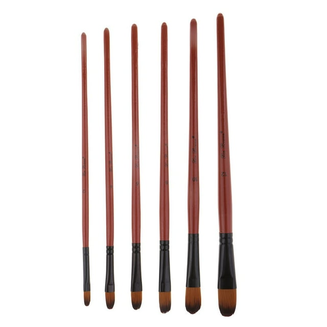 simhoa 6 Pieces Nylon Hair Paint Brush Set Professional Paint Brushes tilt head
