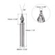 thumbnail image 2 of Cónica Bola Nariz Extremo Molino, Sin Recubrimiento Sólido Carburo 2 Flautas Espiral do Cortador, 0,75mm Radio, 1,5mm Diámetro, 6mm Vástago, 45mm Longitud, 30 Grados Ángulo, 2 of 6