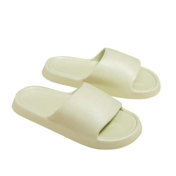 Pillow Slippers for Women and Men, House Cloud Slides Shower Sandals, Cushioned Thick Soft Sole Quick Dry Home Shoes Green Women Sandal
