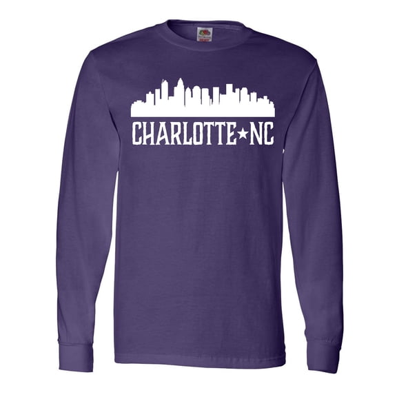 Inktastic Charlotte North Carolina Skyline NC City Long Sleeve T-Shirt