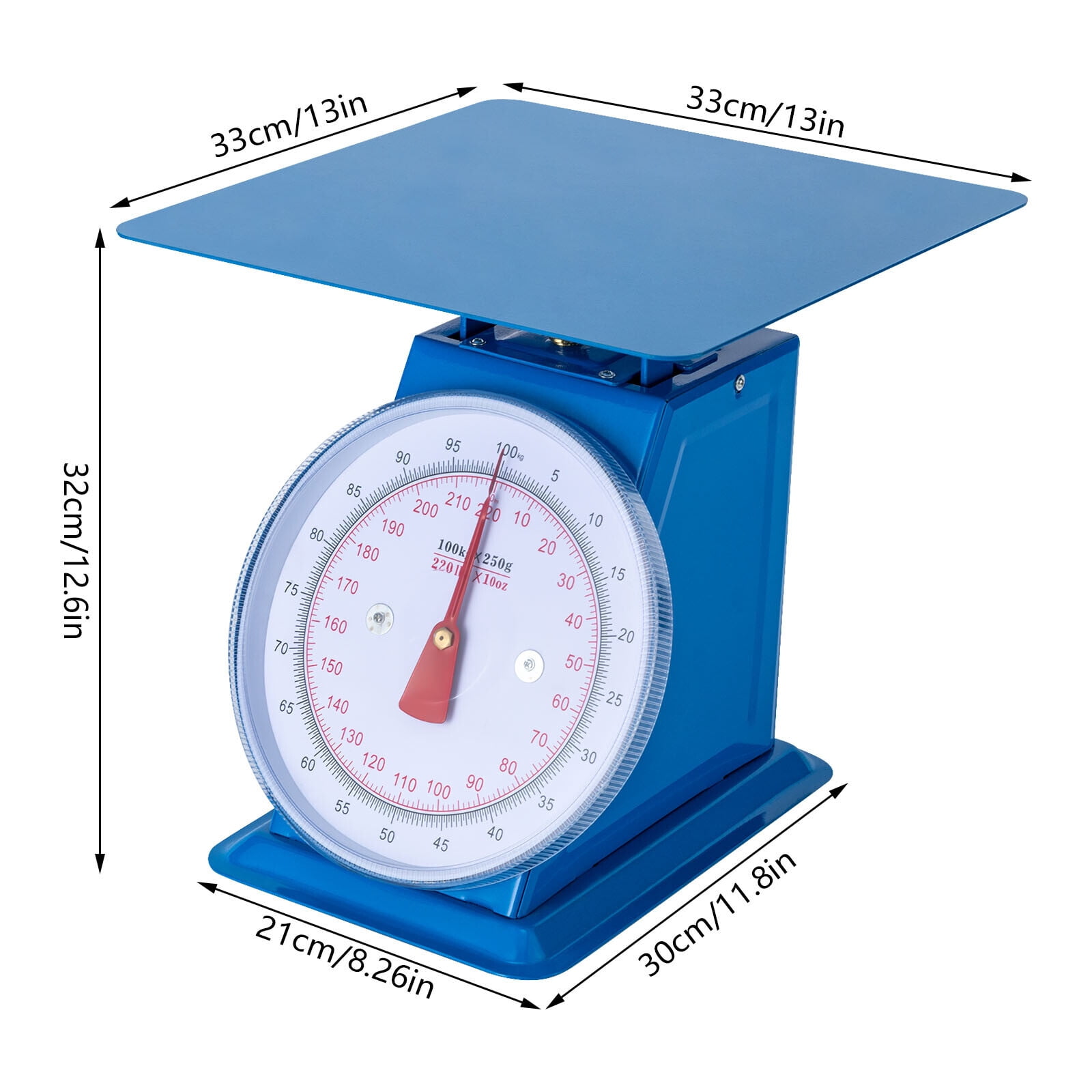 220-LBS Blue Heavy Duty Portion-Control Mechanical Dial Scale Industrial Dial Scale for Supermarkets