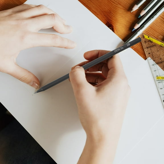 OUNONA 10Pcs 2B Hexagonal Black Rod Painting Pencils Black Drawing Sketching Pencil for Professional Artists and Students Ideal for Sketching and Detailed Drawing