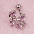 thumbnail image 2 of KLKCMS Stainless Steel Belly Rings Pink, 2 of 9