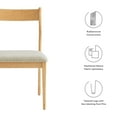 thumbnail image 2 of Modway Solara Fabric Wood Dining Side ChairsSet of 2 in Natural Heathered Weave Beige, 2 of 10