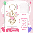 thumbnail image 2 of 20llavero Con Acero Inoxidable Huellas De Baby Shower ROSA, 2 of 5