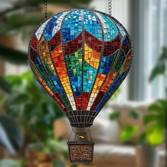 Hot air balloon model Acrylic pendant hot air balloon garden Decoration-Color A