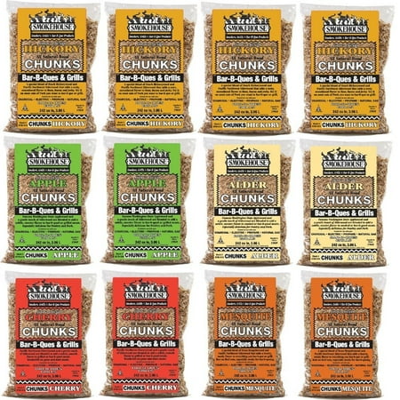 Smokehouse All Natural Flavored Wood Chunks 12 Pack (Best Wood Chunks For Smoking)