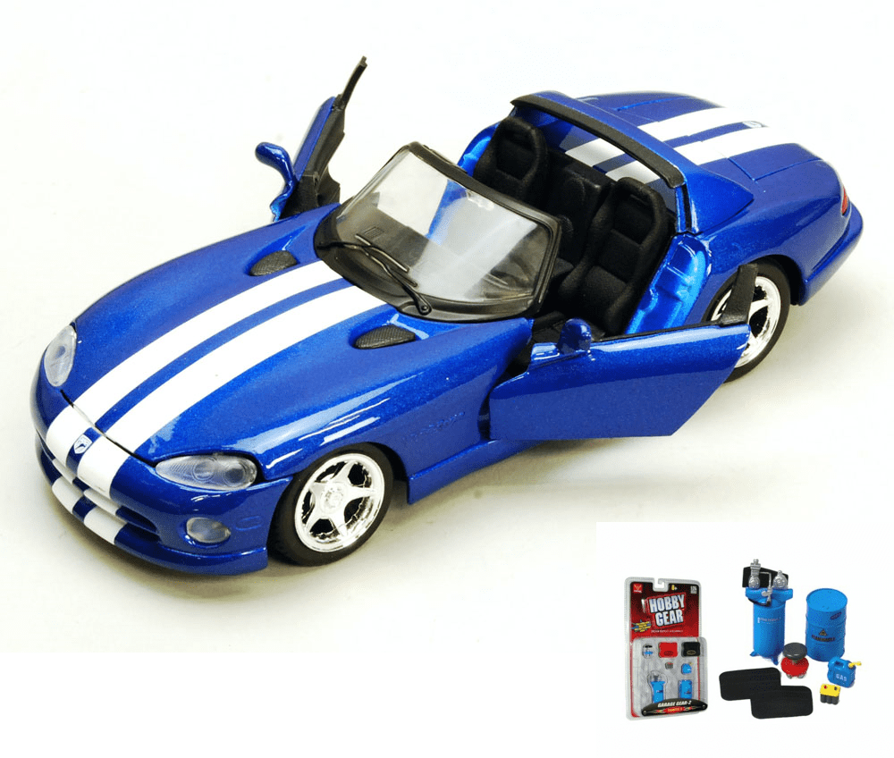 Diecast Car & Garage Diorama Package Dodge Viper Convertible, Blue
