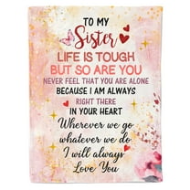 HiiKaa Happy Birthday Gifts for Sister from Sister Brother,Sister Blanket 60"x 50",Sisters Birthday Graduation Gifts Ideas for Women,Best Sister Ever Gifts,Pink