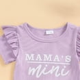 thumbnail image 6 of mgoYE Baby Girl Summer Outfits 12M-5T Short Sleeve Mama's Mini Trim Floral Tops + Flare Pant Set Infant Clothes(Purple,4-5 Years), 6 of 6