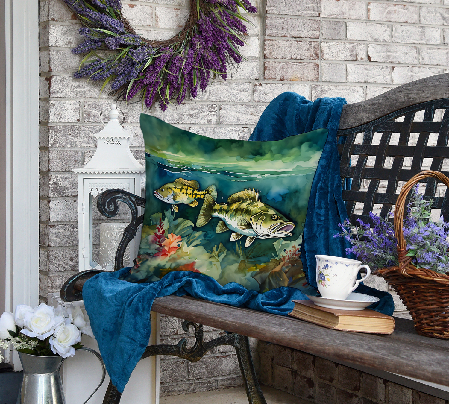 Smallmouth Bass Throw Pillow 18 in x 18 in