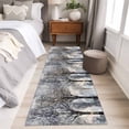 thumbnail image 4 of 2'x6' Rug Runners for Hallways Kitchen, Black Grey Forest Non Slip Entryway Beside Floor Carpet Runner, Vintage Watercolor Tree Tunk Washable Laundry Room Bedroom Throw Rugs Mat for Family Pet, 4 of 8
