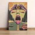 thumbnail image 2 of 1pc, Frameless Vintage Psychedelic Acid Highway Canvas Poster -  Surreal Wall Art with All-Seeing Eye Design, 12x18 Inches, Perfect for Living Room, Bedroom, or Home Office Decor, Bedroom Wall Art, 2 of 5