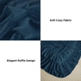 thumbnail image 6 of ANGENIA King Size Comforter Sets Navy Blue, 3 Pieces Shabby Chic Farmhouse Ruffle Comforter, Soft Lightweight Fluffy Microfiber Bet Set for All Season(104"x90" Comforter & 2 Pillowcases), 6 of 7