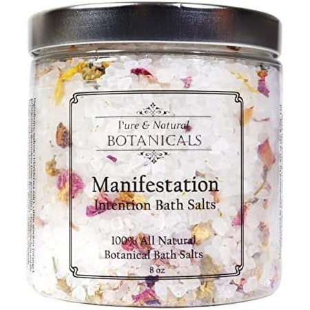 Manifestation Intention Bath Salts | 100% Natural 8 | Hand Blended with Herbs & Essential Oils | Wiccan Pagan Magick Spiritual Metaphysical