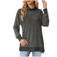 thumbnail image 1 of Hauts Tuniques pour Femmes Chandails à Manches Longues Col Roulé Tendance Légers Chandails à Enfiler, 1 of 7