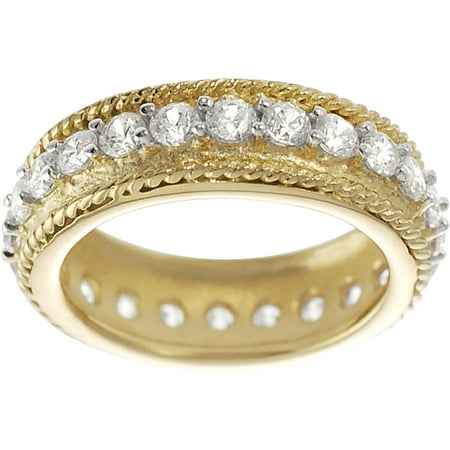 Alexandria Collection Women's CZ Gold over Sterling Silver Anniversary Eternity Band
