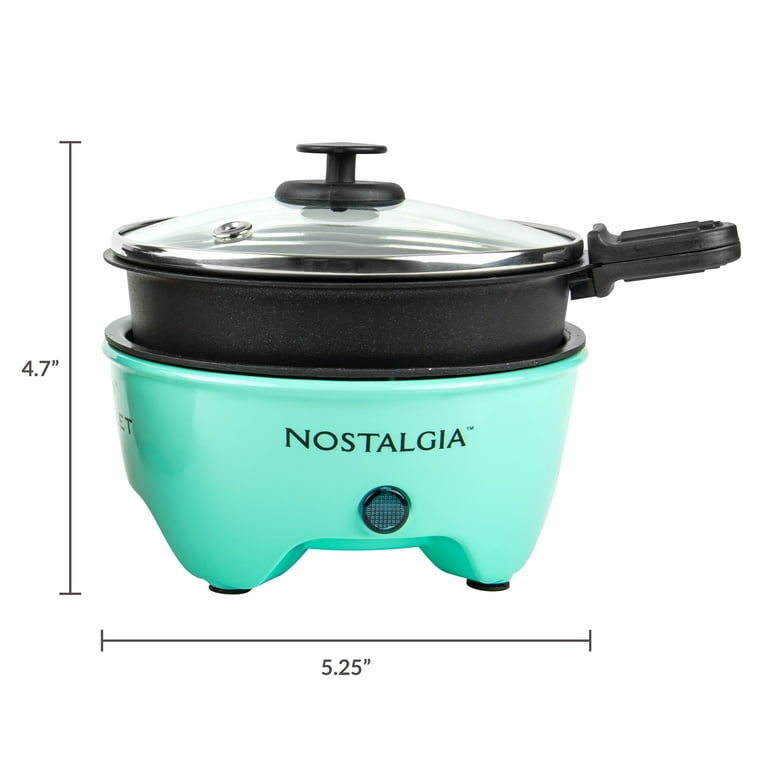 Nostalgia MyMini Personal Electric Skillet & Rapid Noodle Maker, Perfect  For Ramen, Pasta, Mac & Cheese, Stir Fry, Soups, Omelets, Hard-Boiled Eggs