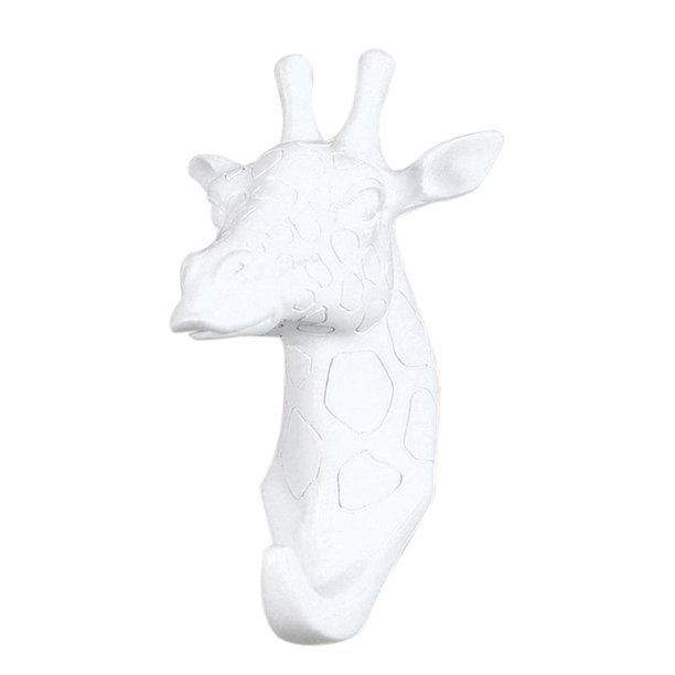 Ganchos decorativos de pared, estatua de animales de resina para enchufe de cocina, llavero, 3 cabezas Los 9x9x13cm