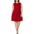 thumbnail image 1 of Anne Klein Womens Polka Dot Pleated Dress, Red, Plus Size, 16W, 1 of 1