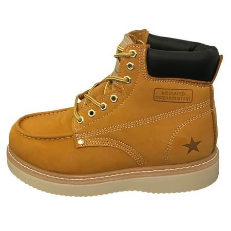 moc toe wedge sole work boots