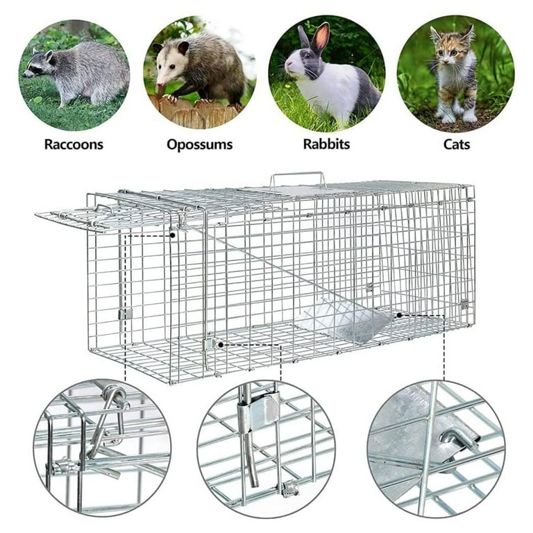 Large Humane Rat Trap Humane Catch and Release Indoor / Outdoor, 24inch  Humane Mouse Traps, Reusable Garden Rat Rabbit Trap Mouse Cage Trap for