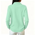 thumbnail image 6 of LNZGNM Polo Shirts for Women Long Sleeve Collared Classic Comfortable with Lightweight Top Smart Daily Leisure,Light Green(XXL), 6 of 7