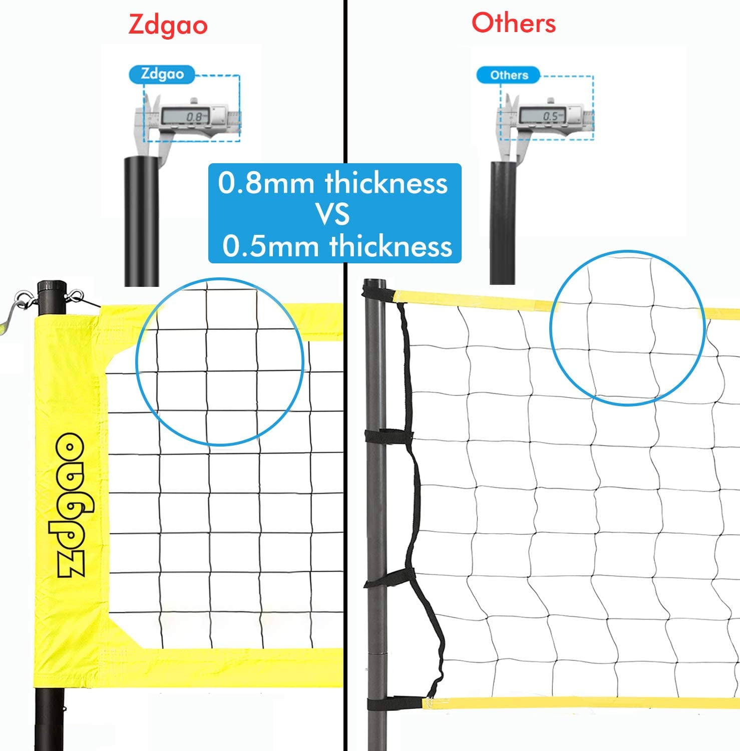 Portable Beach Backyard Volleyball Net System, Complete Set