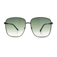 thumbnail image 5 of Womens Luxurious Oversized Rectangle Metal Rim Boyfriend Sunglasses Black - Green, 5 of 8