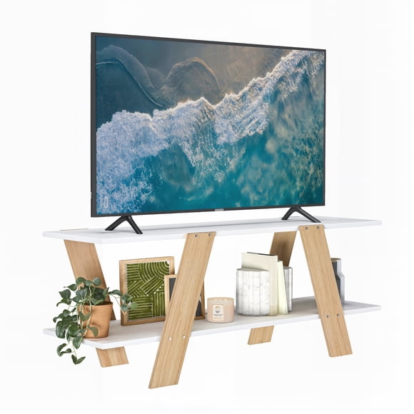 Mueble para tv MORU Blanco y roble minimalista