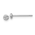 thumbnail image 1 of 14 Carats Or Blanc 3mm Cercle Boucles d'Oreilles Boule Bouton, 1 of 8