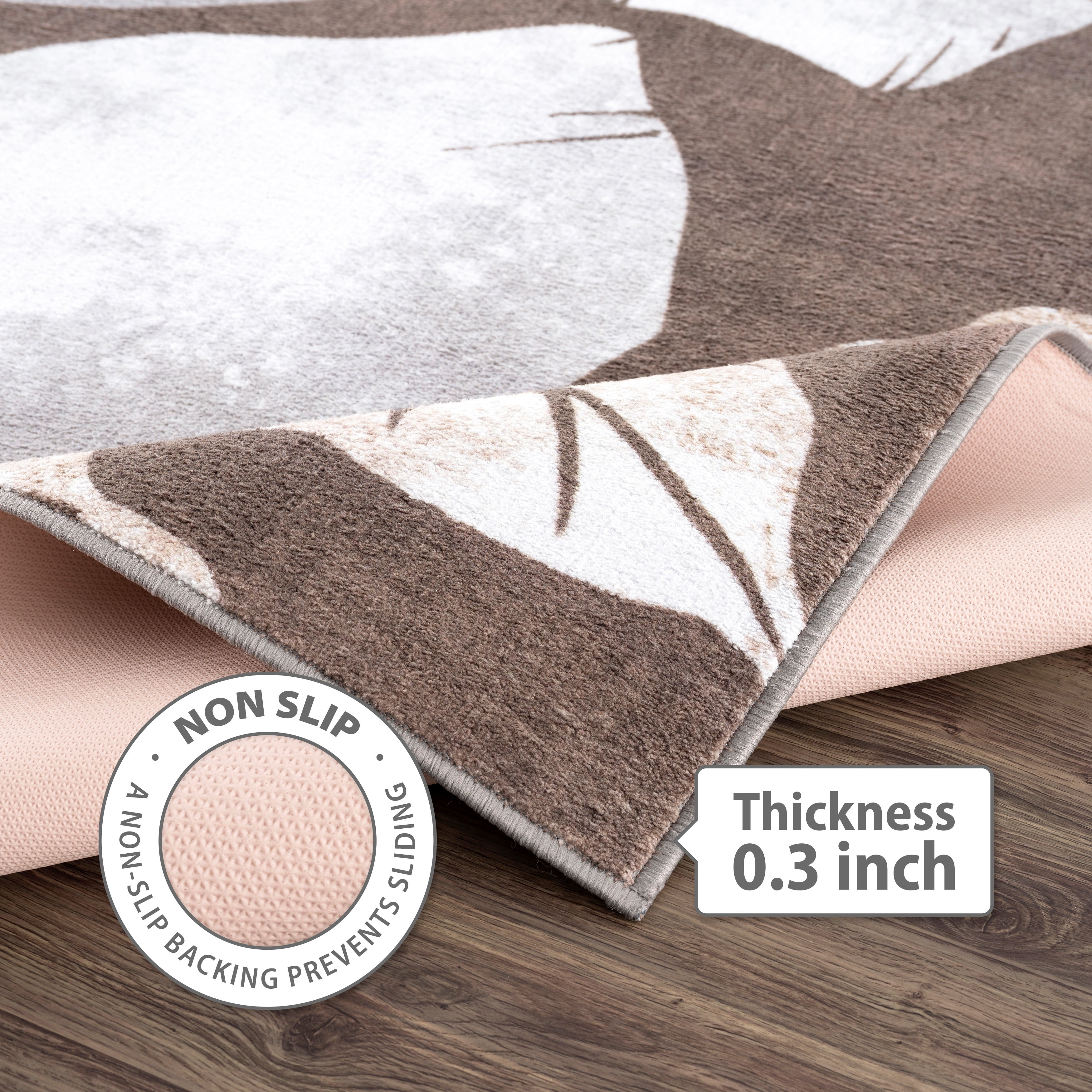 CAMILSON Solana Non Slip Modern Floral Indoor Area Rug Grey/Brown 6x9