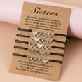 thumbnail image 3 of 5x Sister Best Friend Bracelet Friendship Bestie Matching Heart Long Distance, 3 of 9