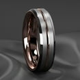 thumbnail image 2 of Tungsten Rings for Men Wedding Bands for Him 6mm Silver Brushed Rose Gold, 2 of 7