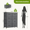 thumbnail image 3 of JOINSUN 8 Drawers Dresser, Storage Organizer Units for Clothing, Closet, Fabric Bins, Wood Top, Steel Frame, Lightweight, Gray, 3 of 6