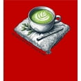 thumbnail image 5 of Matcha Teacup I Only Love My Bed and Matcha Red Adult Crew Neck Short Sleeve Shirt-Large, 5 of 6