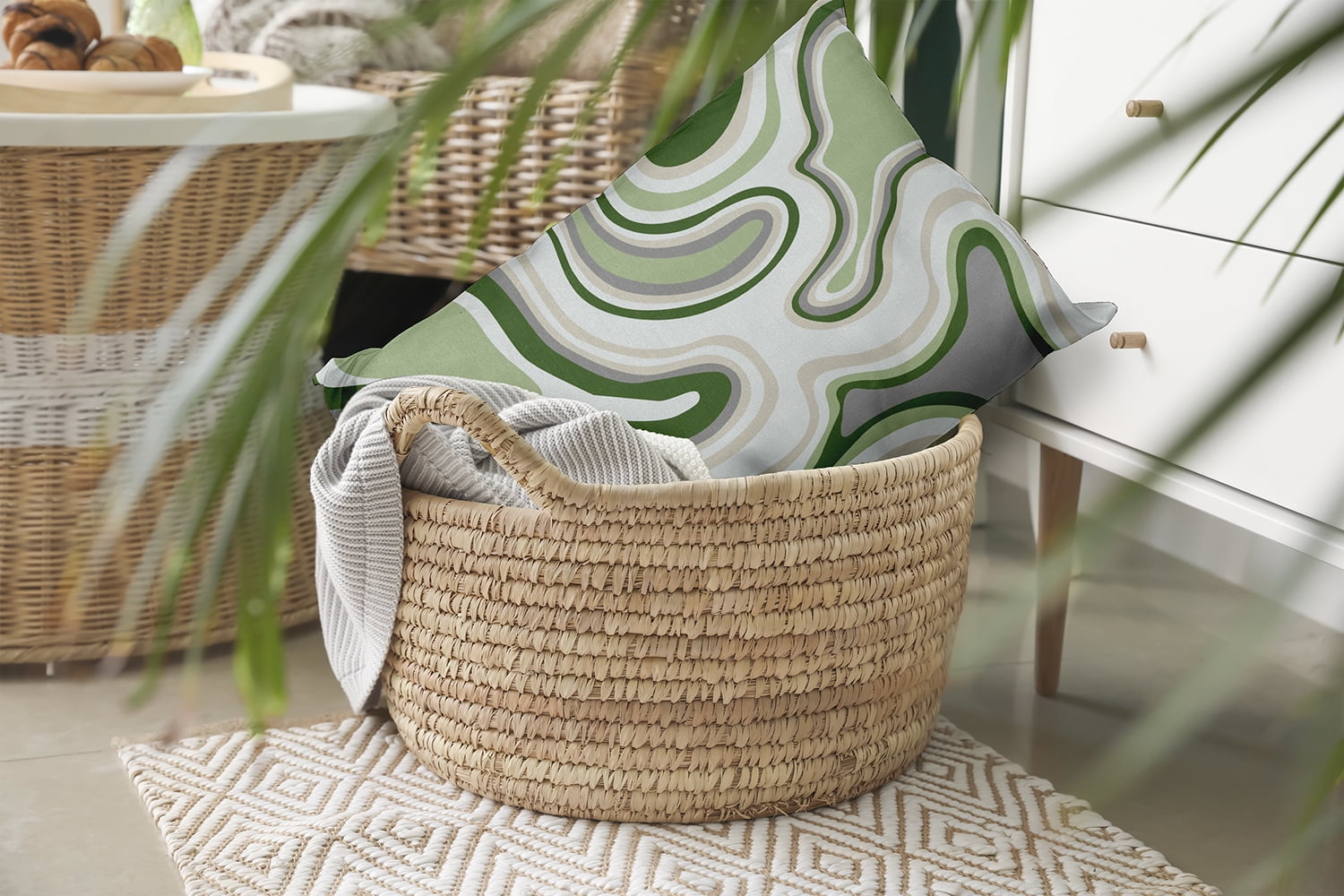 20" x 14" Simply Daisy Agate Polyester Indoor/Outdoor Pillow, Leaf Qty 1