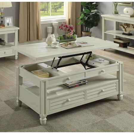 Furniture Of America Wahlberg Rustic Louvered Antique White Coffee Table Furniture Of America Wahlberg Rustic Louvered Antique White Coffee Table