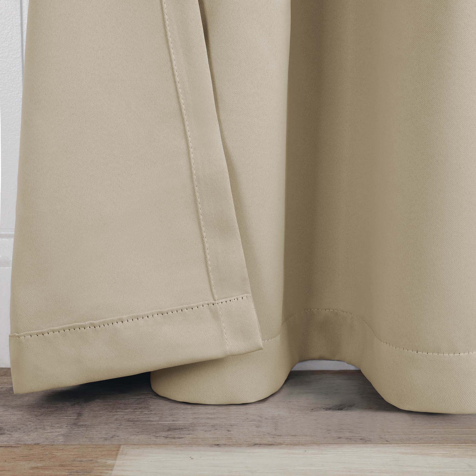 Superior Blackout Solid Light Filtering Back Tab Curtain Panel Set, 42" x 84", Ivory