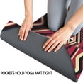 thumbnail image 3 of Red Geometric Striped Pattern Hot Yoga Mat Towel Non Slip for Hot Yoga - Quick-Drying Yoga Mat Cover with 4 Corner Pockets with Travel Bag - Hot Yoga Towel Non Slip 70"x26", 3 of 6