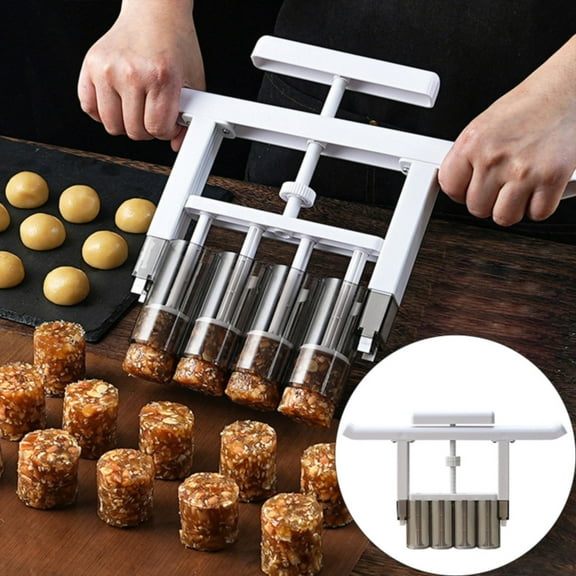 Clearance Mooncake Maker Portable Kitchen Baking Hand Operated Tools Peach Cake Stuffing Machine Grade Mooncake Stuffing Separator For Baking Lover Cupcakes Cake Stuffing Machine White