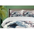 thumbnail image 4 of Ambesonne Anime Duvet Cover Set, Classic Wave and Cherry Bloom, Queen, Rose and Dark Blue, 4 of 5