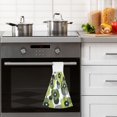 thumbnail image 4 of Yayeee Kitchen Hanging Hand Towels Set of 2 with Loop Bathroom Absorbent Tie Towel, Gray Floral, 4 of 7