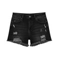thumbnail image 5 of Yifymode Jean Shorts Womens Summer Mid Rise Stretchy Ripped Denim Shorts Casual Mid Thigh Cut Off Jorts with Pockets,Black L, 5 of 5