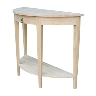 International Concepts Home Accents Unfinished Half Moon Console Table