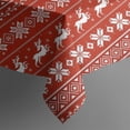 thumbnail image 5 of Red Christmas Reindeer Pattern Square Tablecloth,Waterproof Square Table Cover,Wipeable Spillproof Washable Table Cover for Home Kitchen Party Decor 60"x60"(152x152cm), 5 of 6