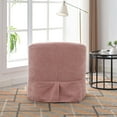 thumbnail image 4 of Accent 360 Degree Swivel Chair, Linen Blend Upholstered Armchair with Back Cushion & Metal Leg, Modern Comfy Leisure Single Sofa Couch for Bedroom Living Room Office, Pink, 4 of 8