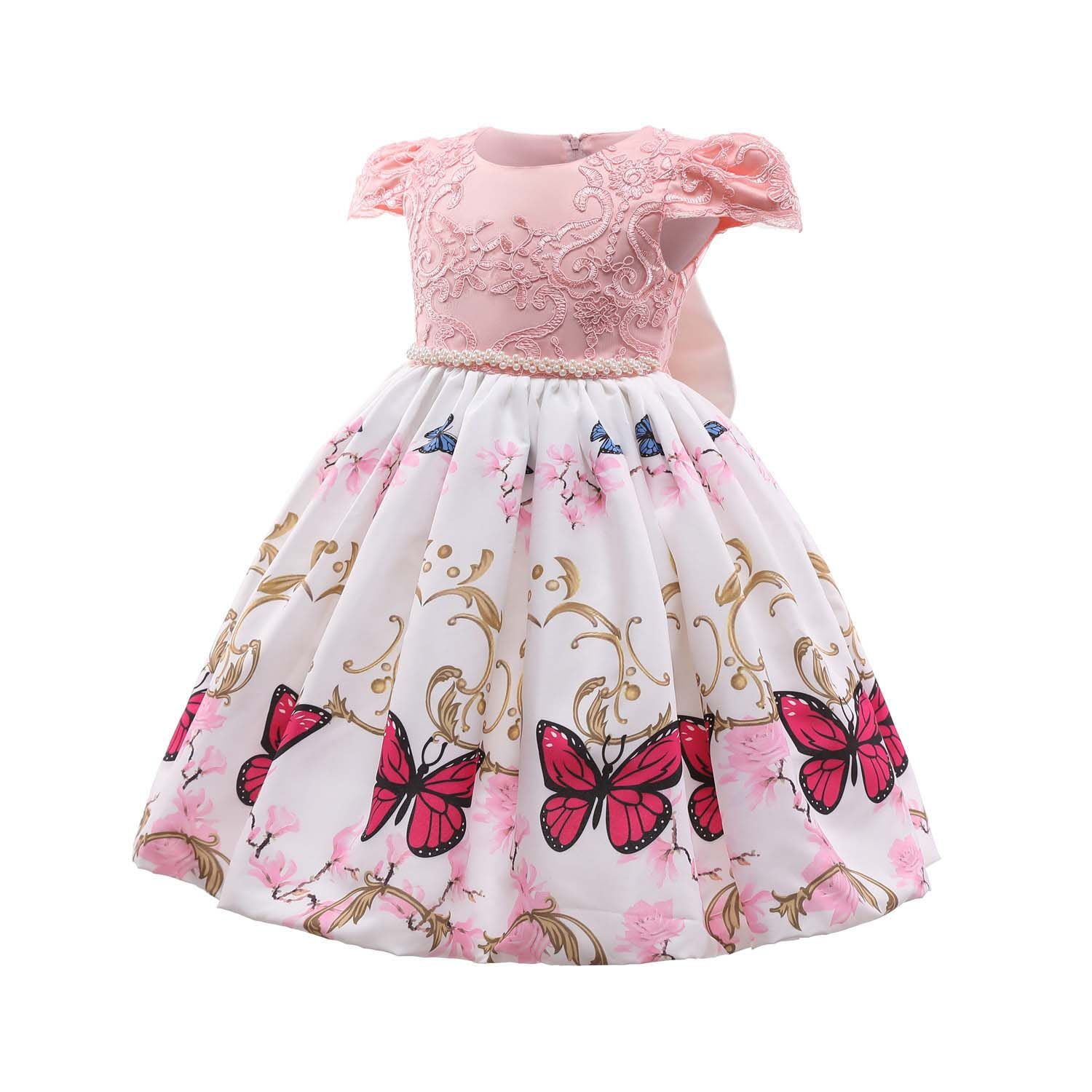 KAWELL Girls Dress Princess Costume Butterfly Fancy Birthday Party