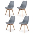 thumbnail image 1 of Sillas de Comedor Modernas con Asiento Acolchado de Diseño Minimalista Tipo Eames Pedestal - Sillas Ergonomicas Acojinadas con Estructura de Madera Ideales para Interior Set de 4 Piezas, 1 of 5