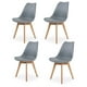 thumbnail image 1 of Sillas de Comedor Modernas con Asiento Acolchado de Diseño Minimalista Tipo Eames Pedestal - Sillas Ergonomicas Acojinadas con Estructura de Madera Ideales para Interior Set de 4 Piezas, 1 of 5